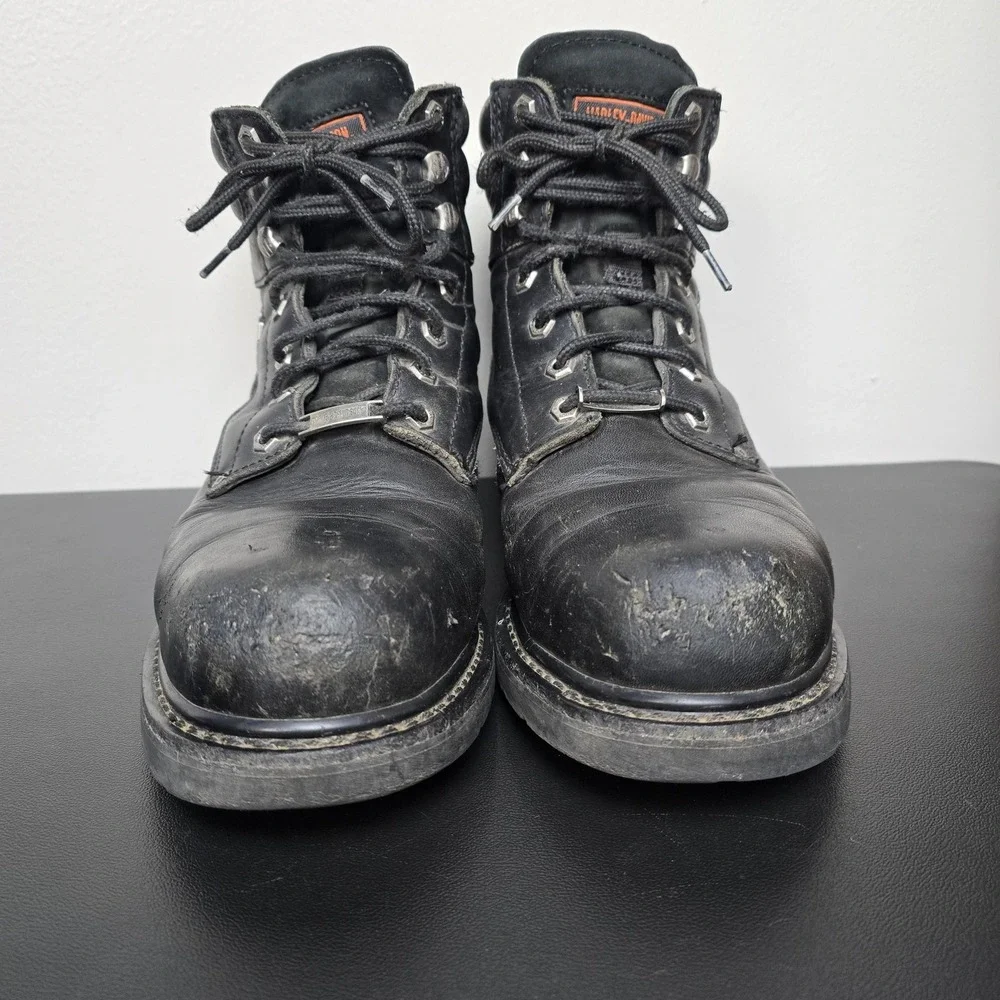 Harley Davidson Boots Mens‎ 12 Black Steel Toe Crankshaft Leather Biker 91013